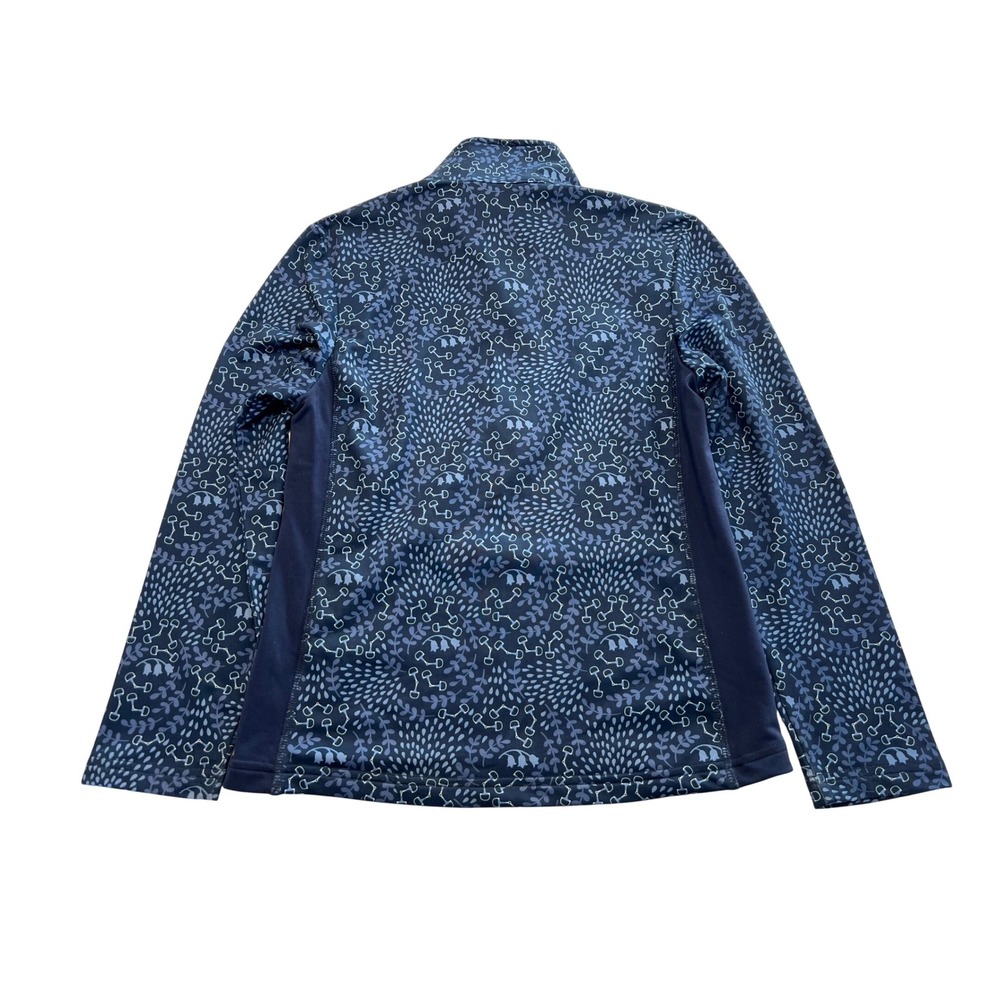 Kerrits Girls Blue Horse Bit Print Quarter Zip Equestrian Base Layer Top Small - Picture 2 of 8